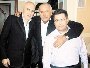 Три певца патриота (слева направо): Игорь Матвиенко, Никита Михалков и Николай Расторгуев